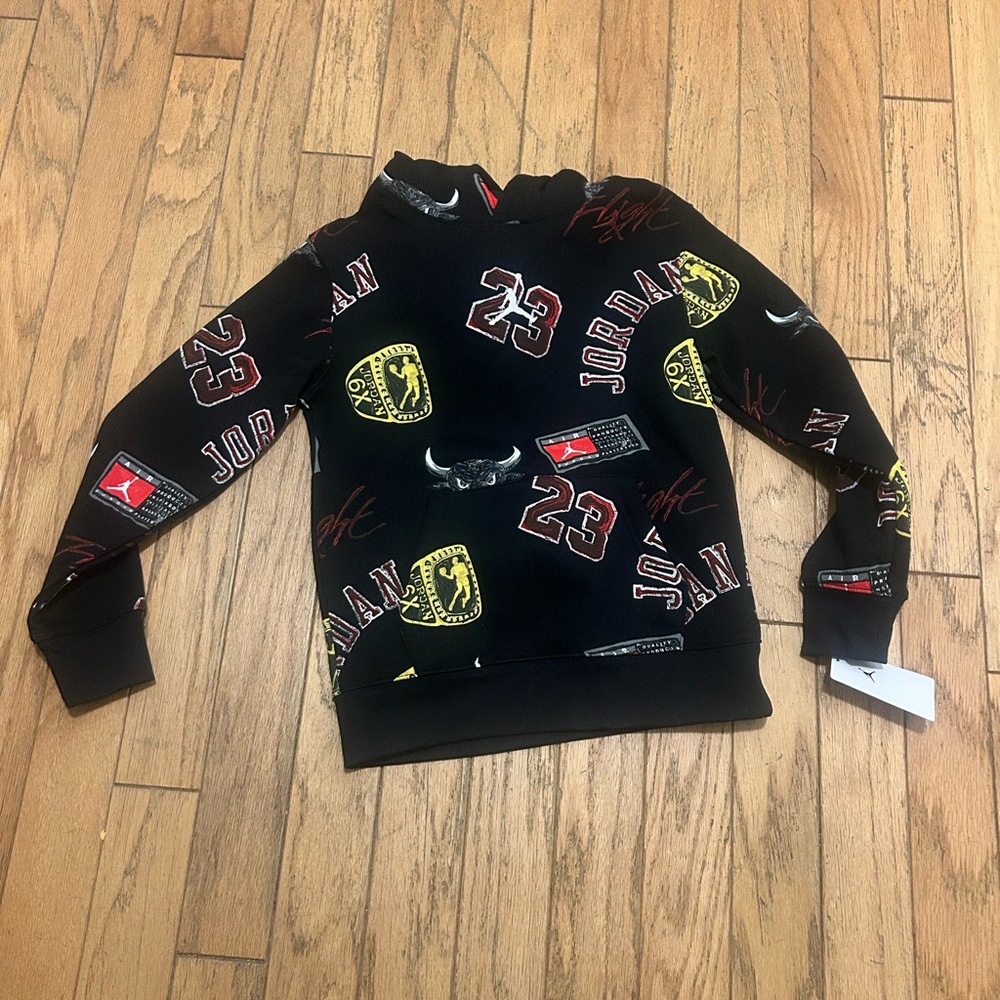 Jordan Black and Yellow Graphic hoodie Sweater